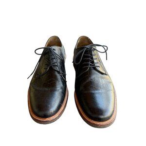 Donald Pliner Black Croc Embossed Leather Lace-Up Oxford Shoes Men’s Size 13M